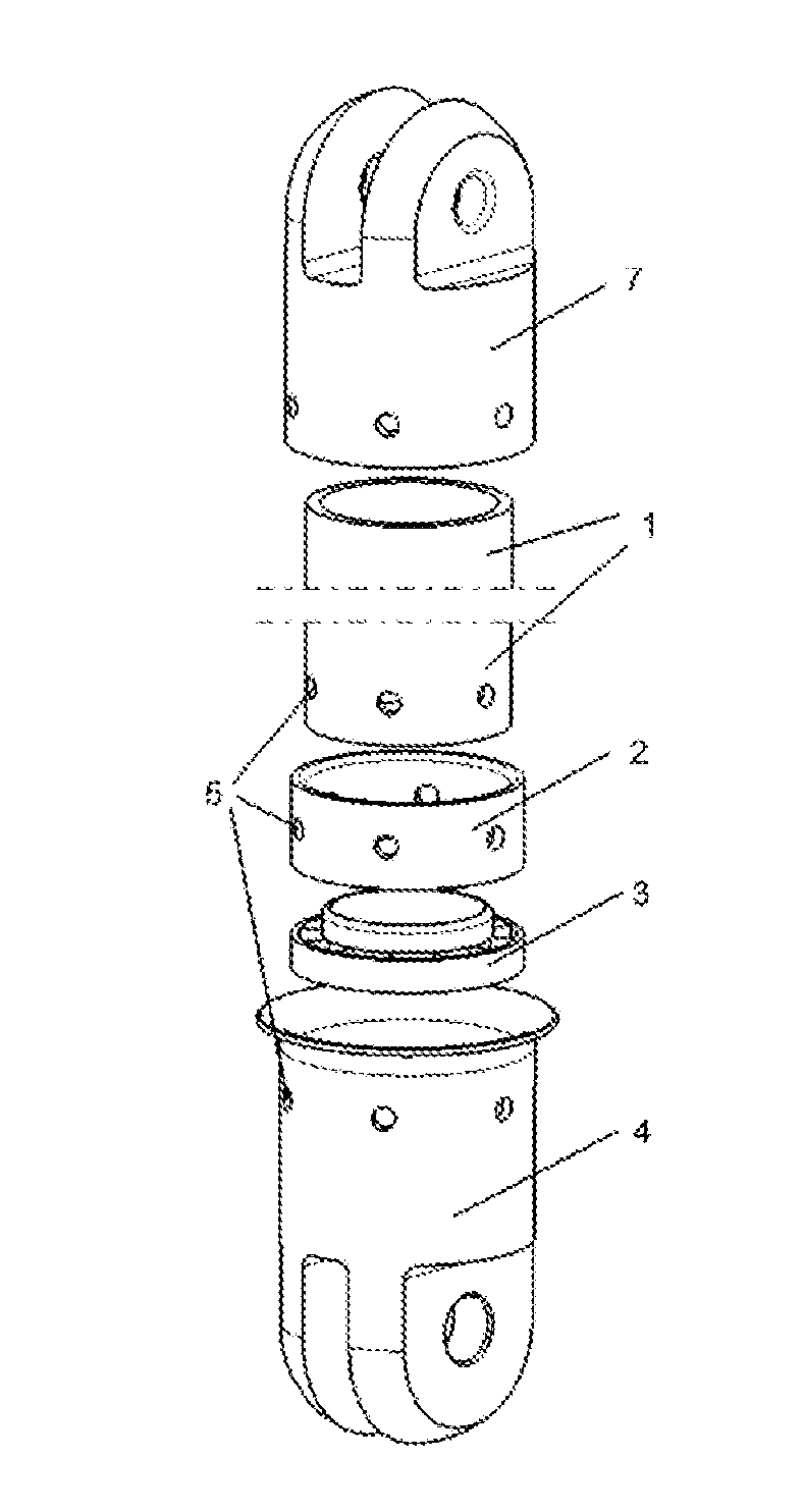 Shock absorber based on the cutting, inward-folding and crushing of composite tube