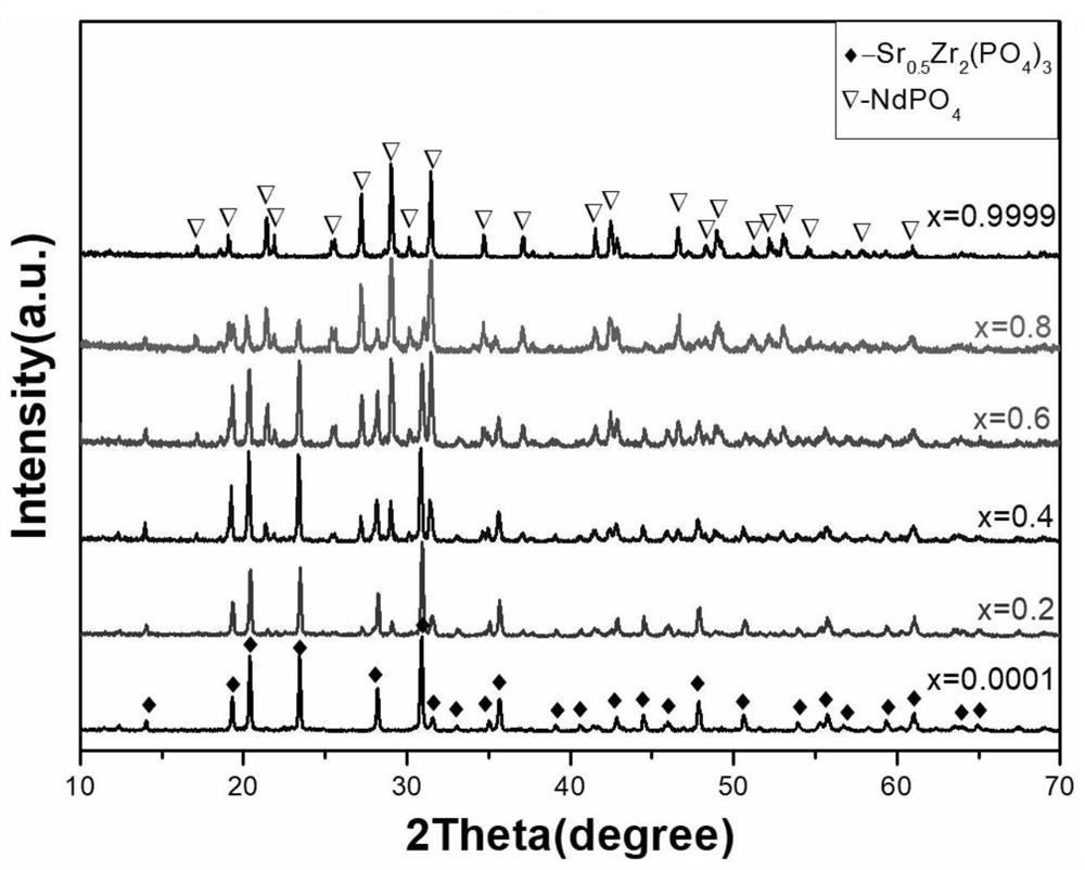 Preparation method of new phosphate composite ceramic solidified body material