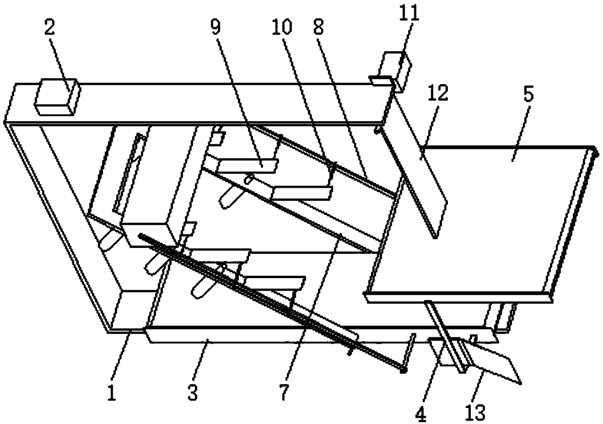 Raw material one-way limiting stacking mechanism for machining