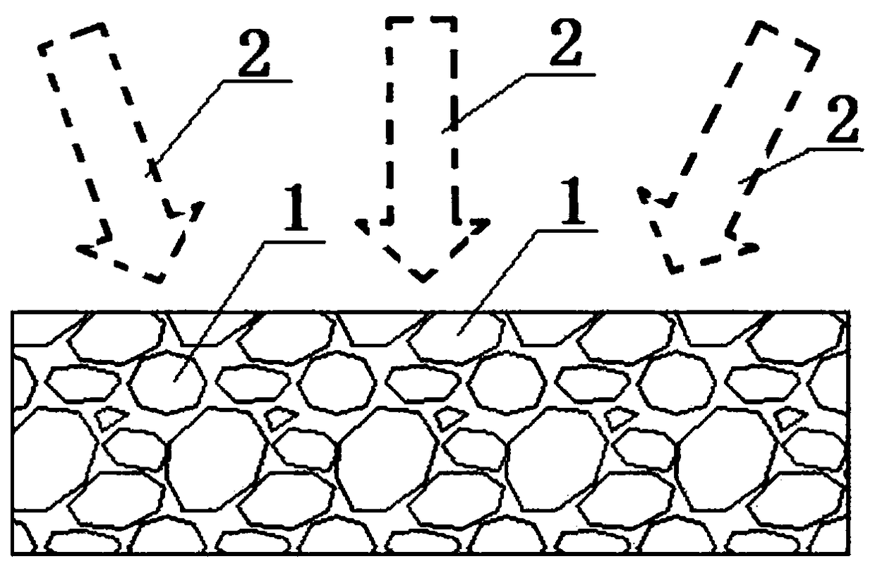 Roller-compacted concrete structure formed by pouring composite slurry into stone ballast and construction method of roller-compacted concrete structure
