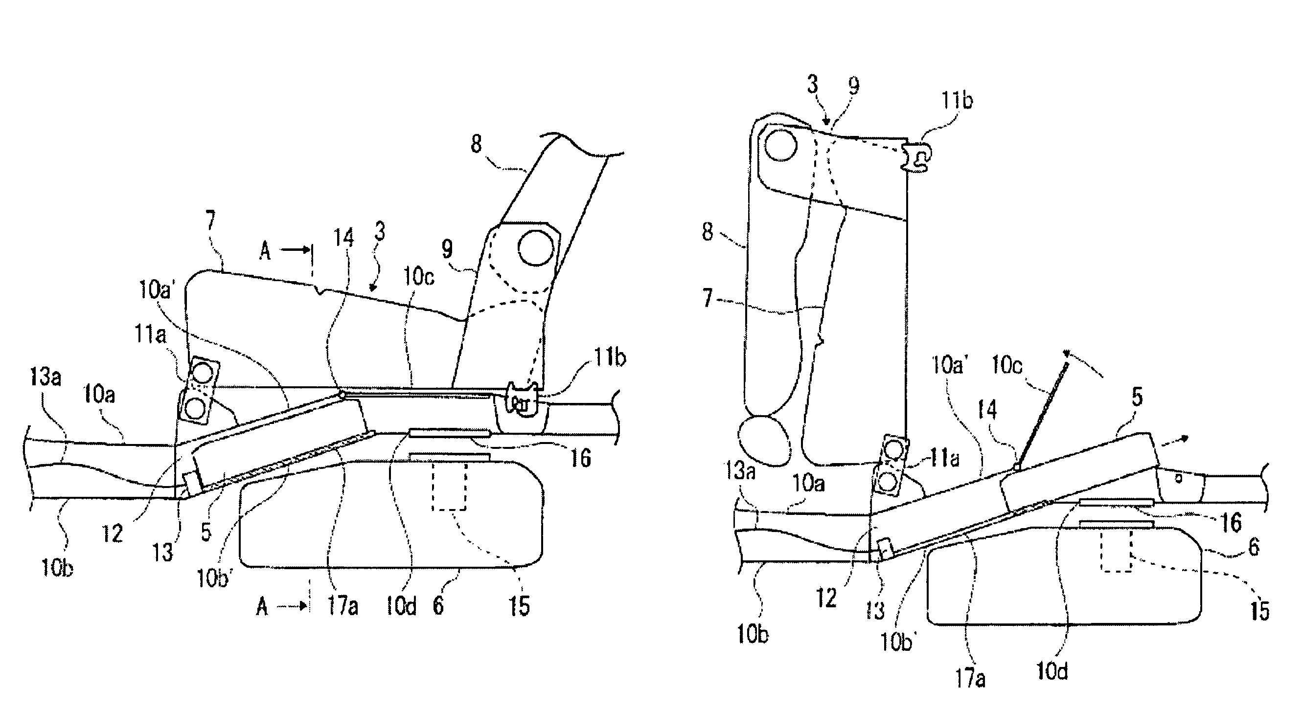 Carrying structure for a vehicle battery pack