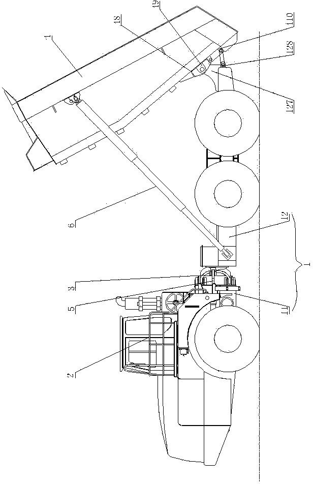 Hinged dumper container assembly, and loading and unloading methods thereof