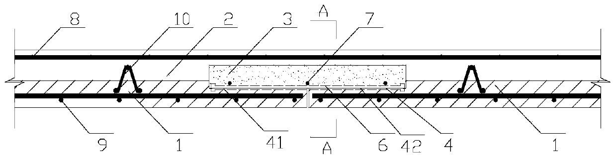 Dense splicing joint type concrete/ECC combined laminated plate and construction method thereof