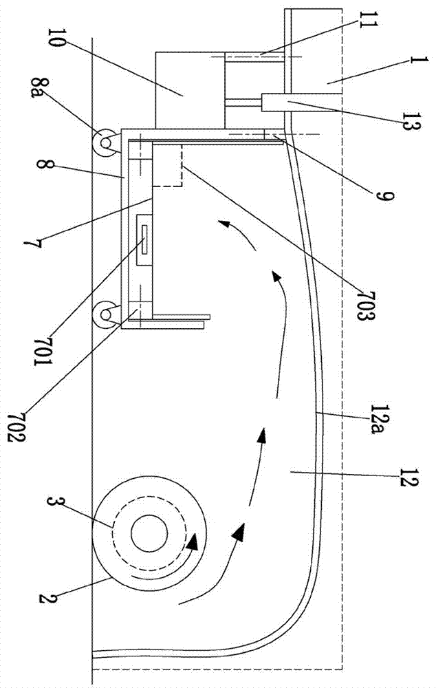 Cleaning dust return system for floor washing machine