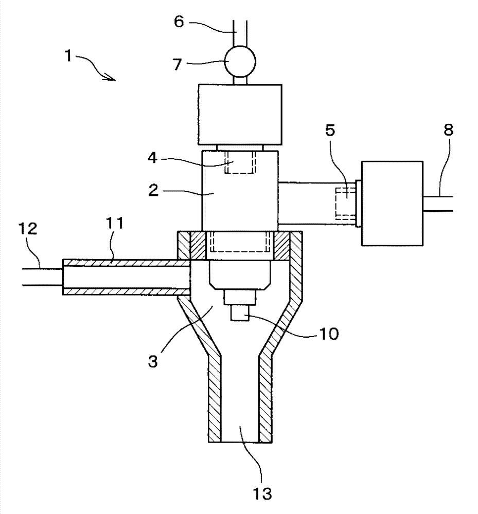 Container sterilization method, and three-fluid nozzle used in sterilization method