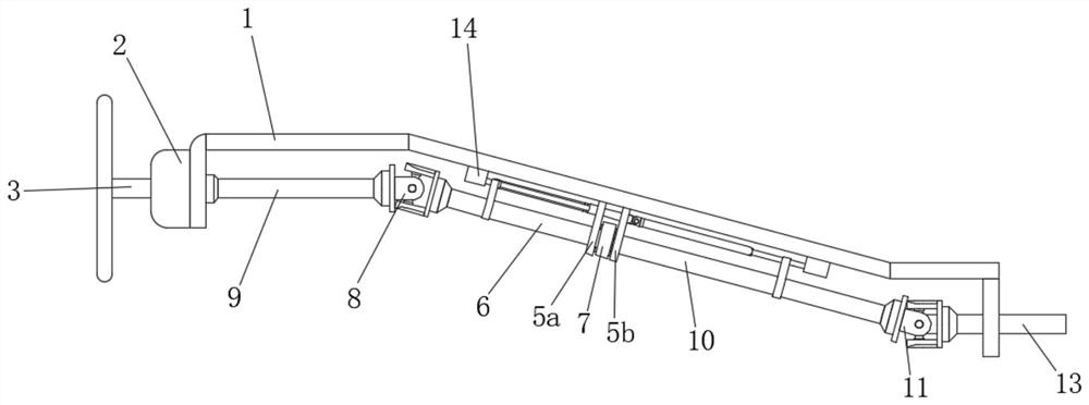 An offset collision steering wheel anti-deviation transmission device