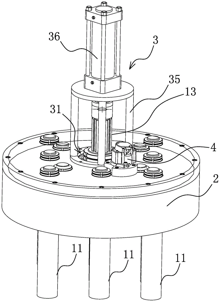 Drill rod distribution structure of cement soil mixing pile driver