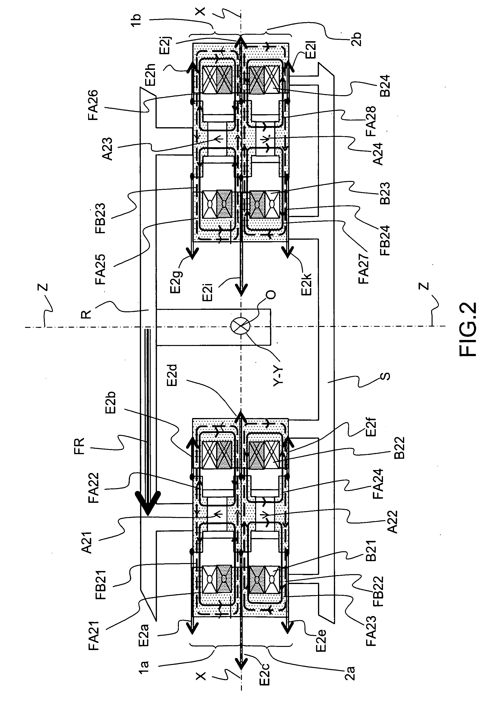 Dual-stage centring magnetic bearing