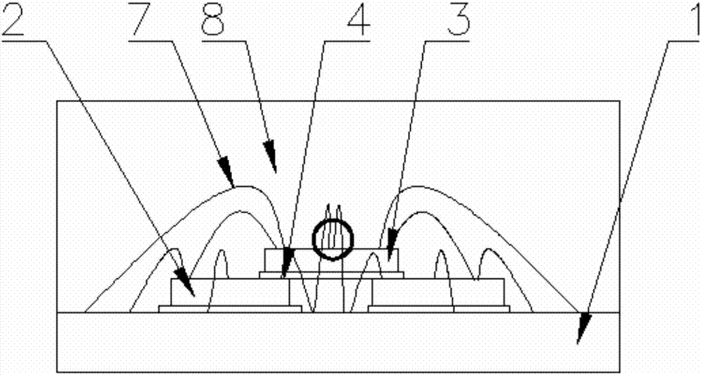 Structure for improving stacking mounting of multiple chips and technological method of structure