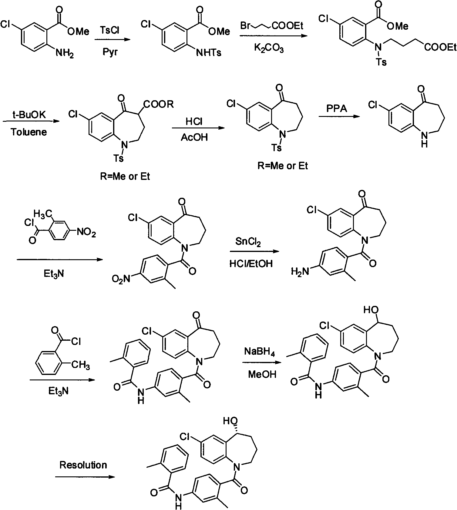 Method for preparing 7-chloro-2,3,4,5-tetrahydro-1H-1-benzazepino-5-ketone