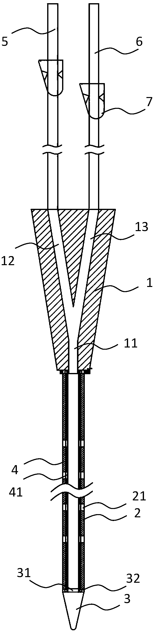 A dual-lumen deep vein blood filter tube device