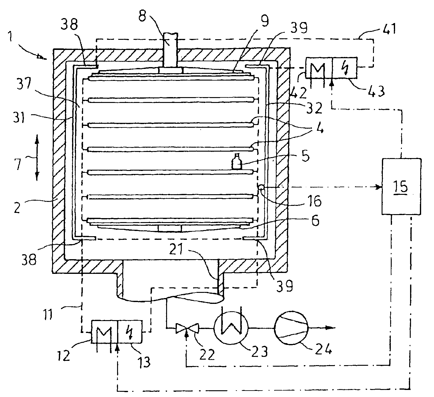 Chamber for a freeze-drying device
