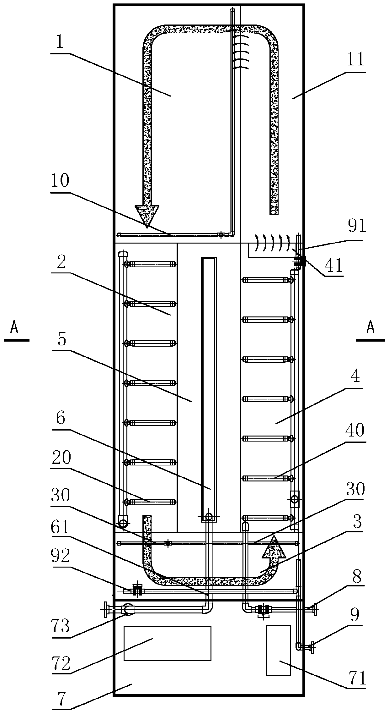 Integrated sewage biochemical treatment device