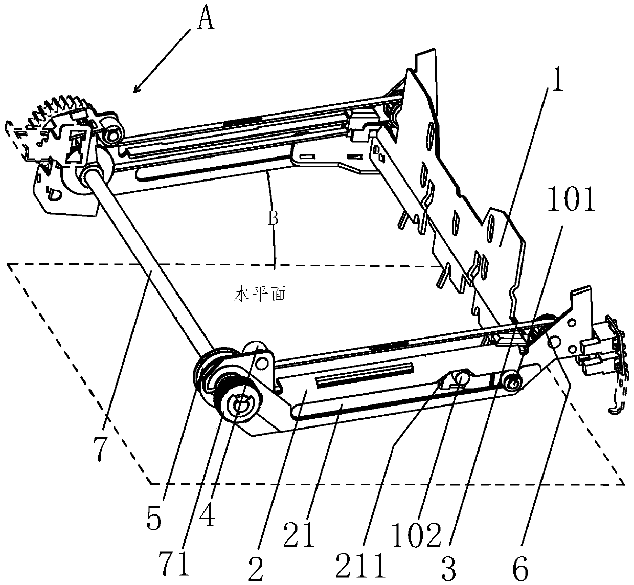 Push, turn, lift control device in the banknote processing module