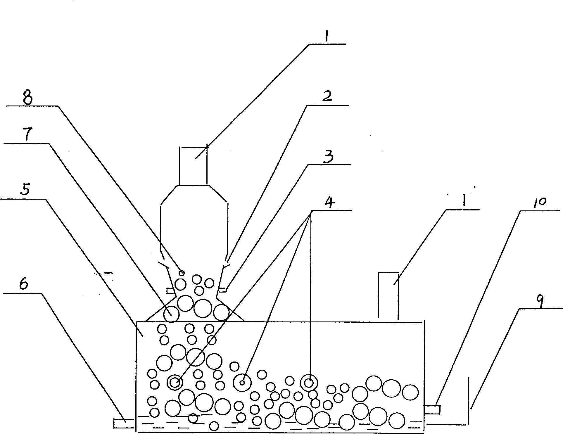 Process for direct reduction of lead from high content of liquid lead dreg in bottom blowing furnace