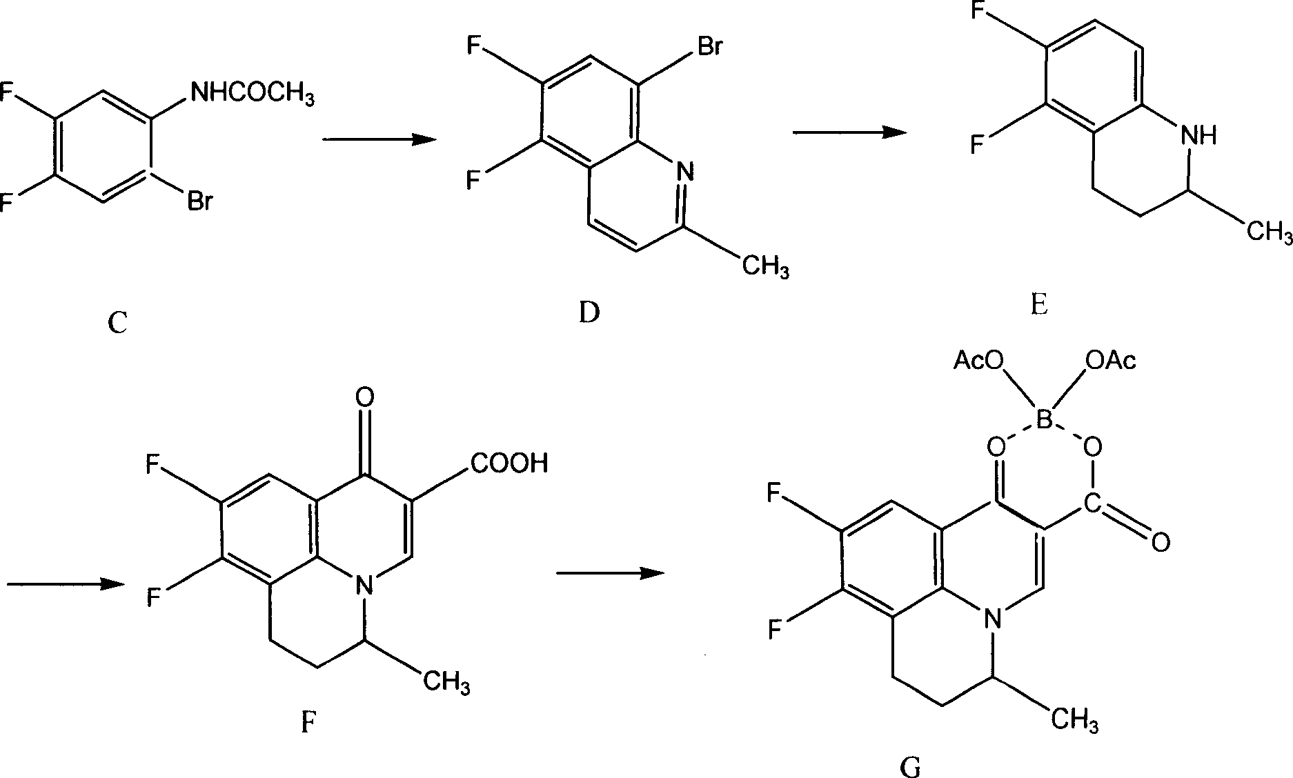 Preparing method of 8-bromo-5,6-difluoro-2-methylquinoline