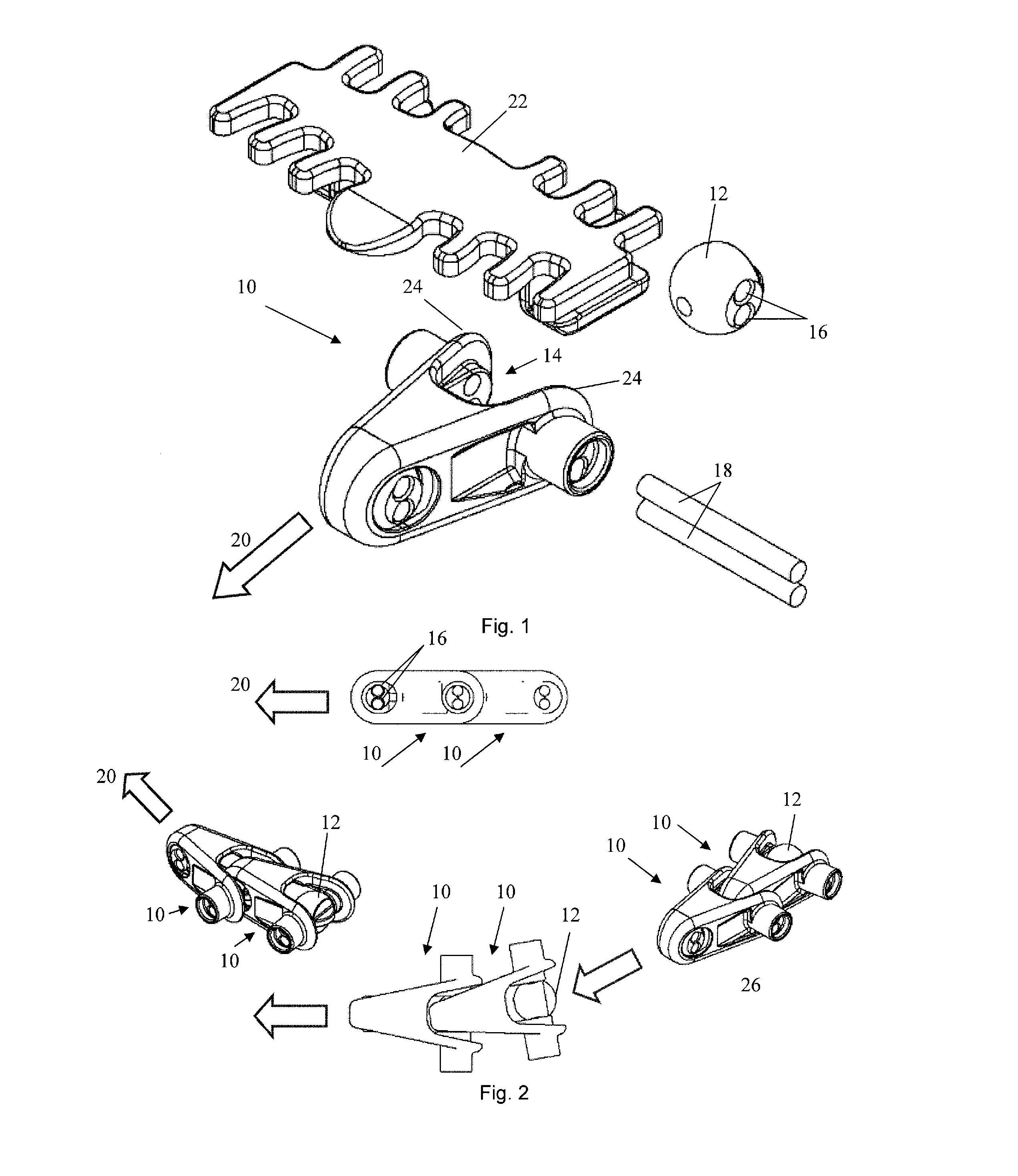 Transport chain and transport chain system