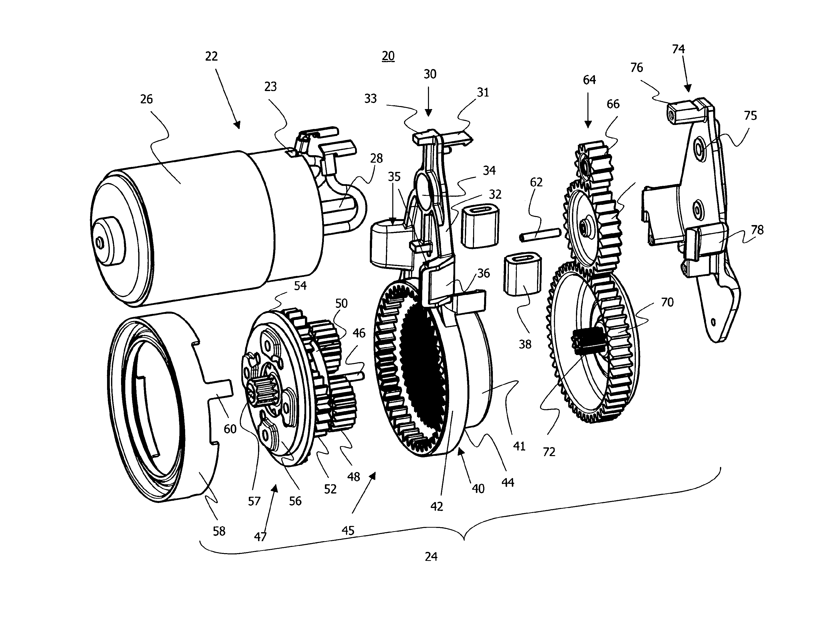 Sub-assembly for an electromechanical brake actuator