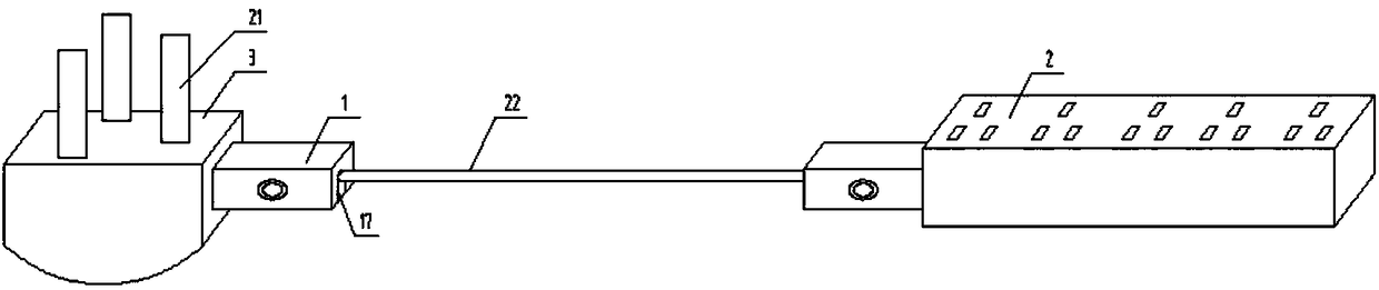 A connection line device for changing lines and inserting a row