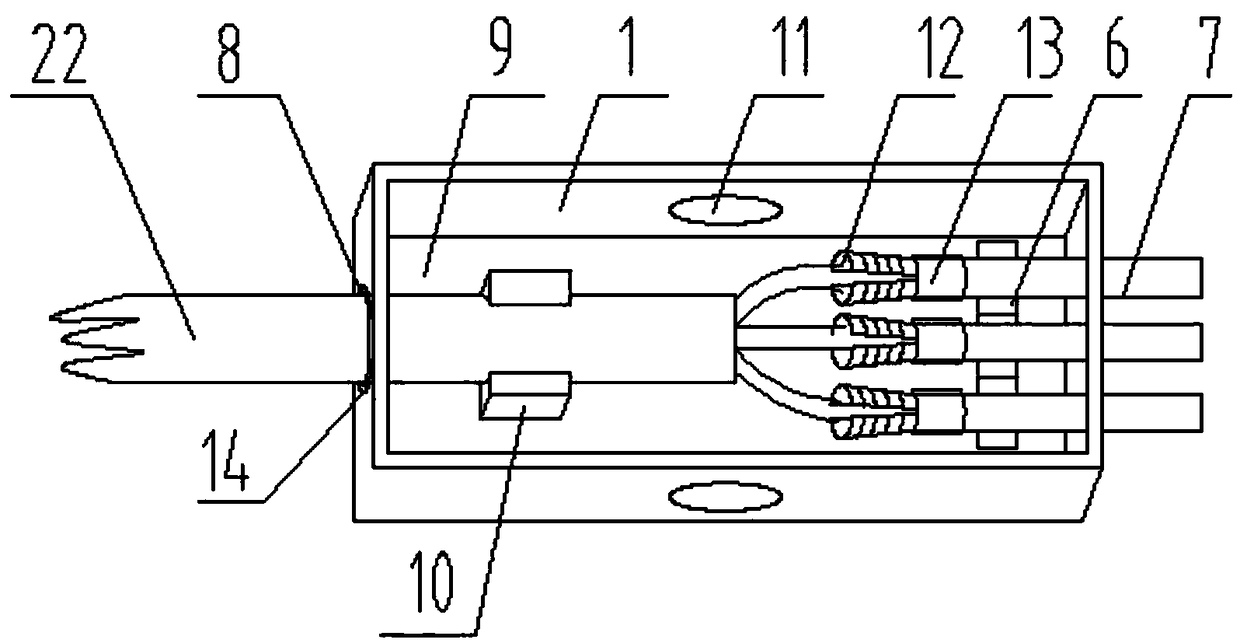 A connection line device for changing lines and inserting a row