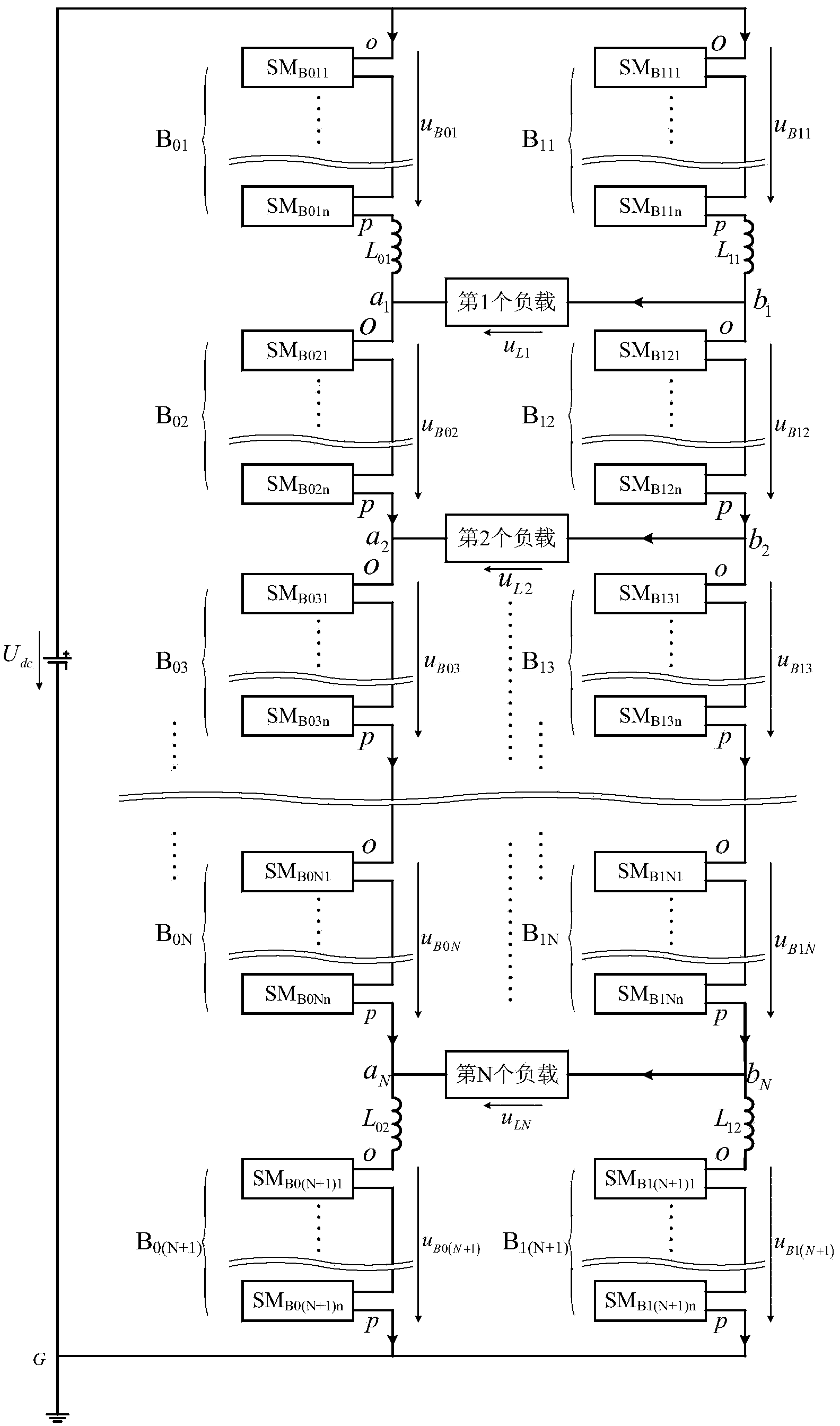 N output single-phase 2N+2 switching group MMC inverter and control method thereof