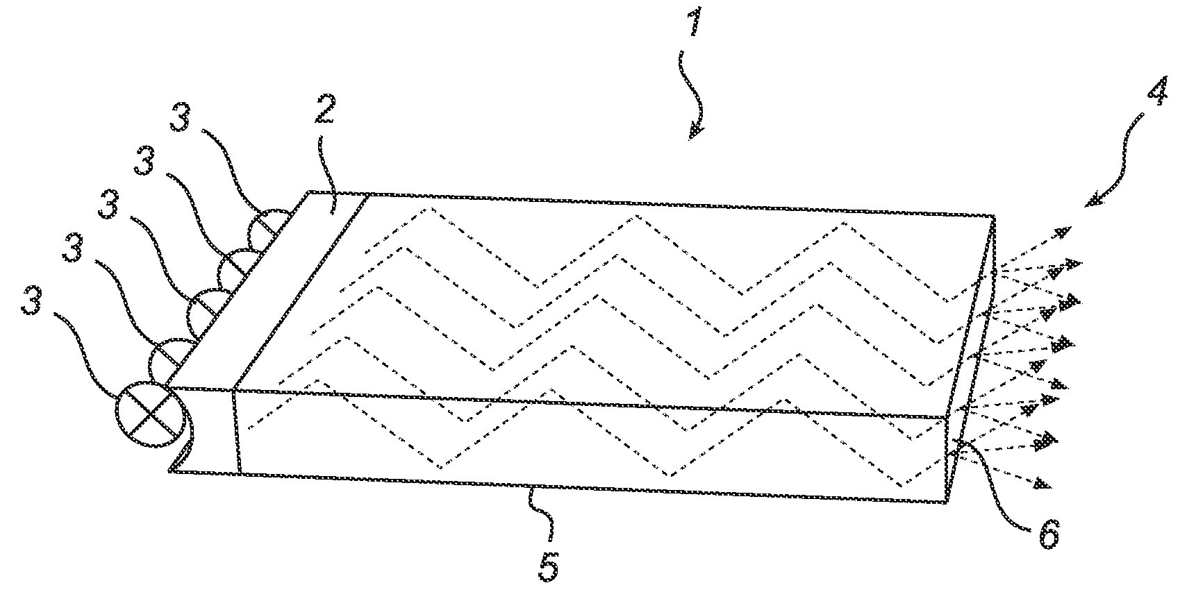 Waveguide with asymmetric outcoupling