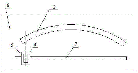 Maglev curve F-type rail curvature two-dimensional measuring device and detection method thereof