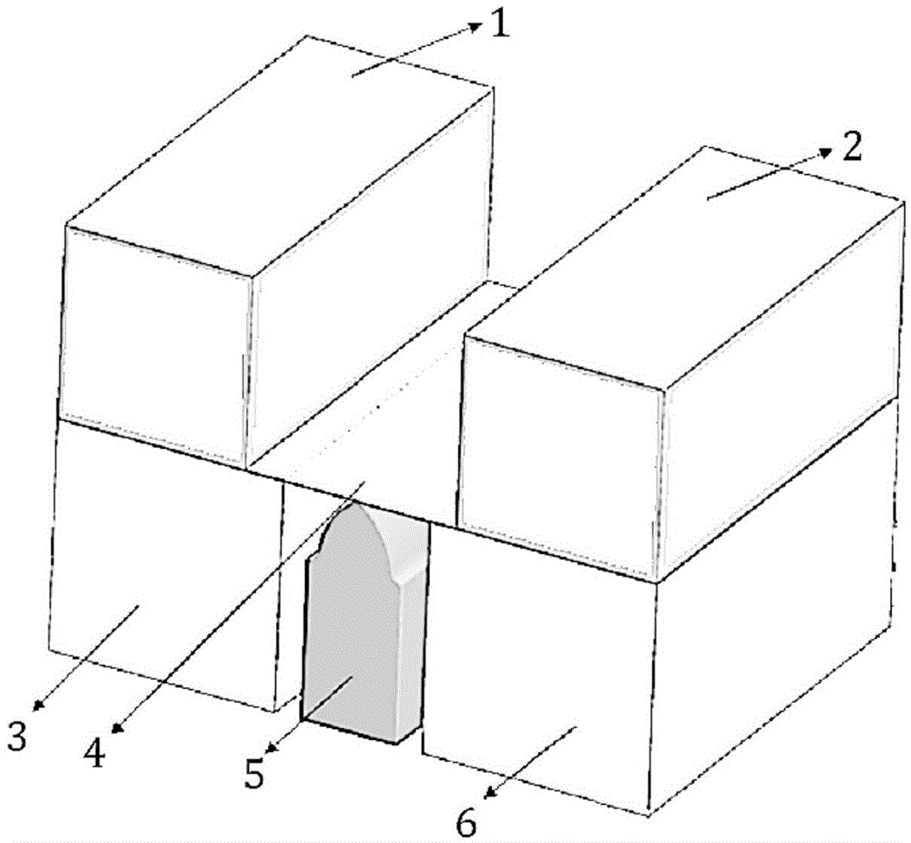 Composite bending and forming process for non-equal-height cross-shaped rib type pieces