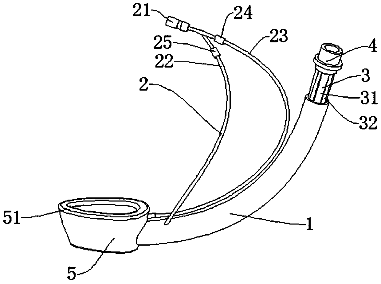 Built-in laryngeal mask catheter and laryngeal mask combined ventilation device for general anesthesia