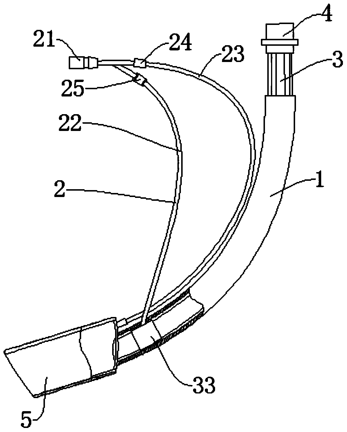 Built-in laryngeal mask catheter and laryngeal mask combined ventilation device for general anesthesia