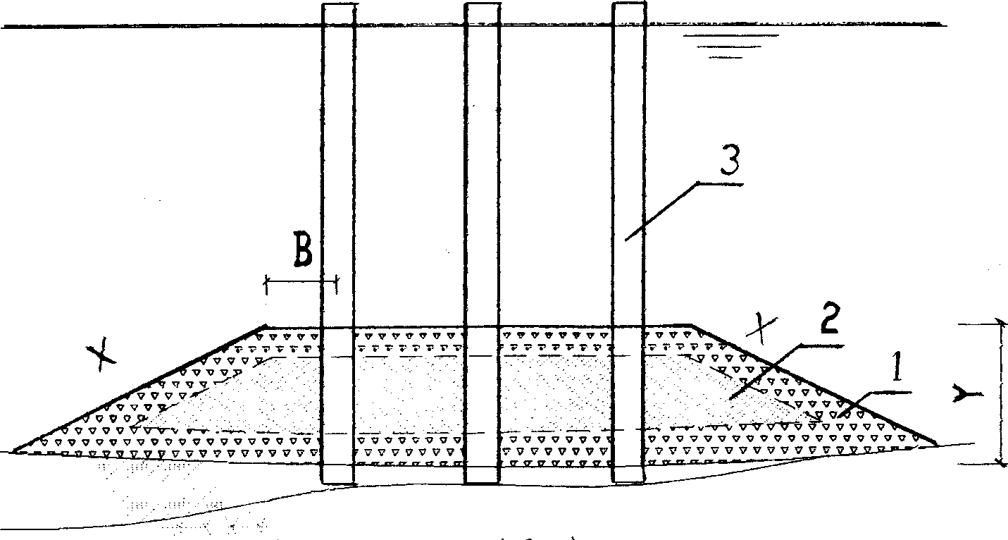 Artificial bedding pile stabilization process for rock-embedded pile construction in deep-water bare bedrock