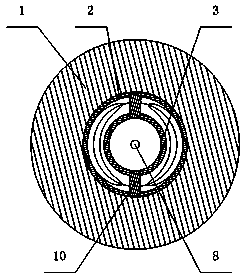 Direct-through double-helix convergent type water pressure atomizing spray nozzle