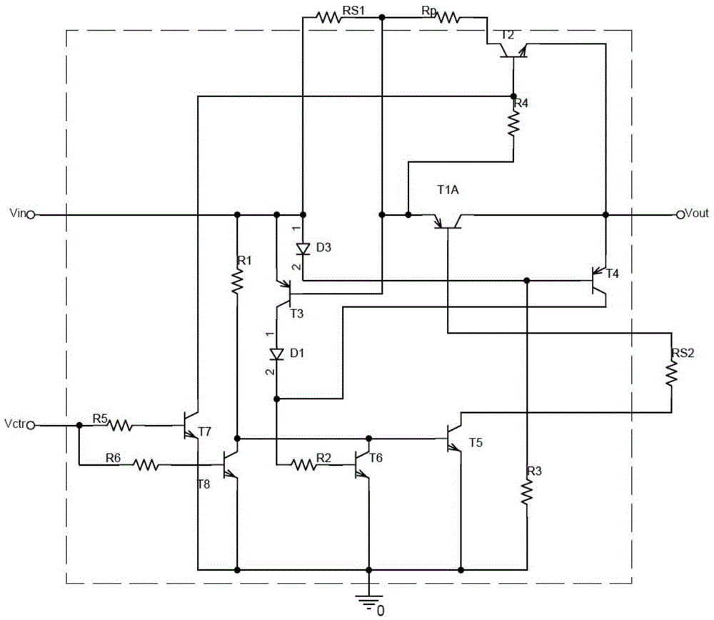 An output controllable low dropout overcurrent protection circuit
