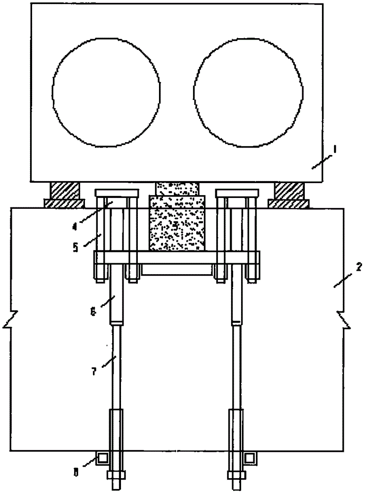 Bridge jacking counter-force device suitable for narrow and small space between beam bottom and cover beam