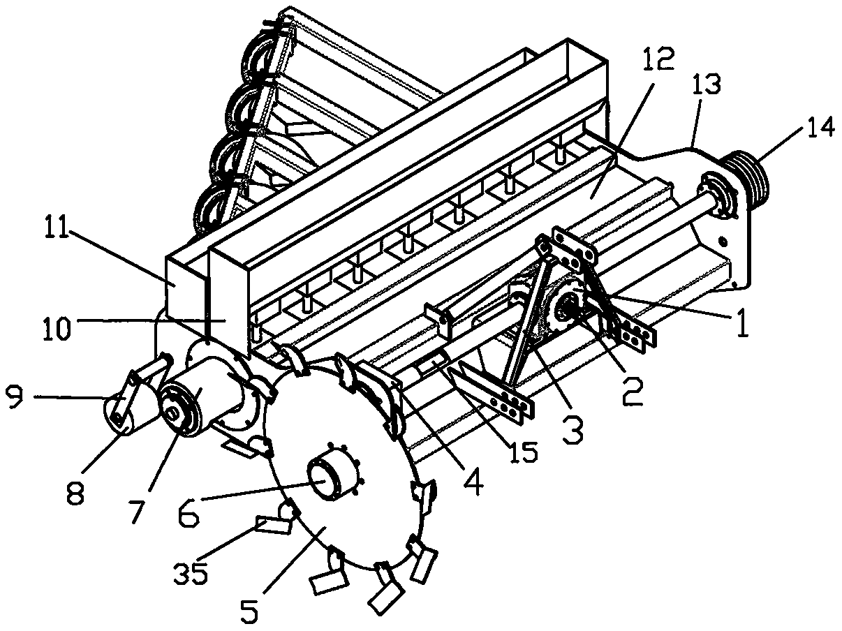 Straw harvesting, pulverizing, ditch collecting, deep burying and plowing device