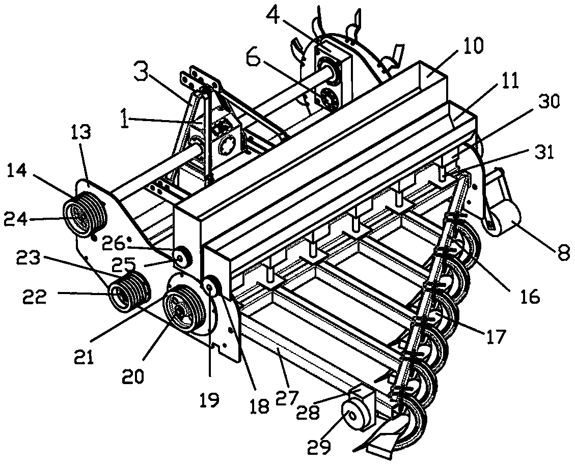 Straw harvesting, pulverizing, ditch collecting, deep burying and plowing device