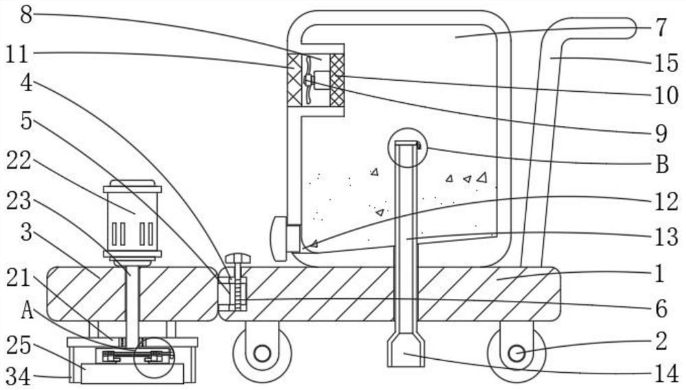 Ground polishing device with cleaning function for building decoration construction