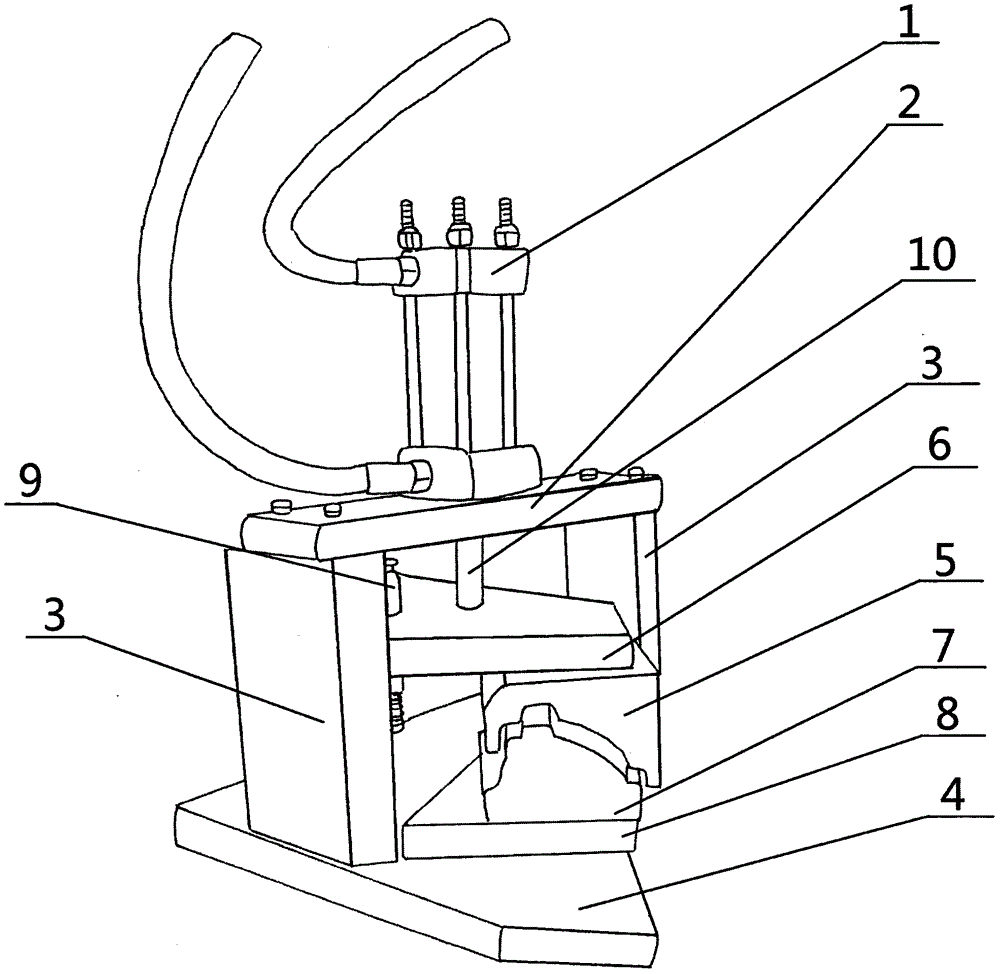 Panel fixing device used during 45-degree angle cutting of door plank panel