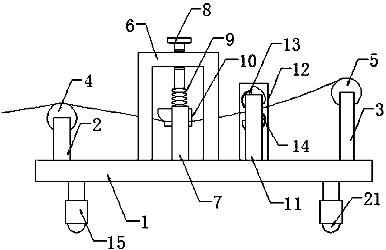 Yarn reeling and tensioning device
