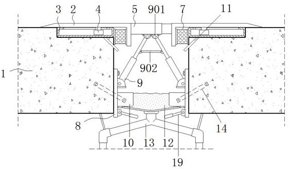 Assembly type bridge butt joint expansion joint structure and anti-blocking drainage mechanism thereof