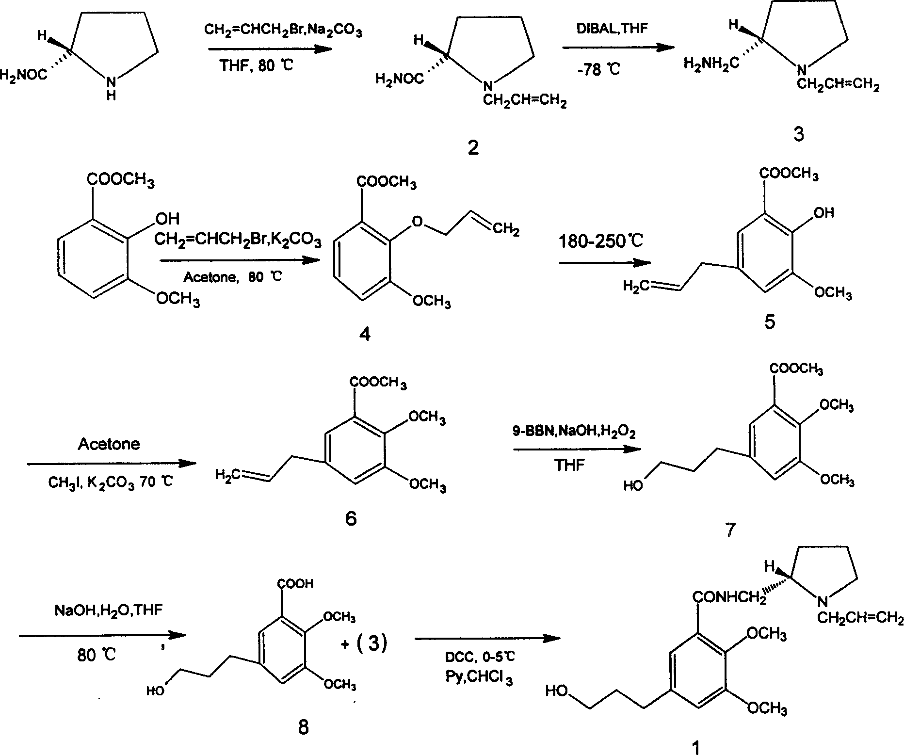 Positron emitted computerized tomography imaging agent benzamide derivative synthesizing method