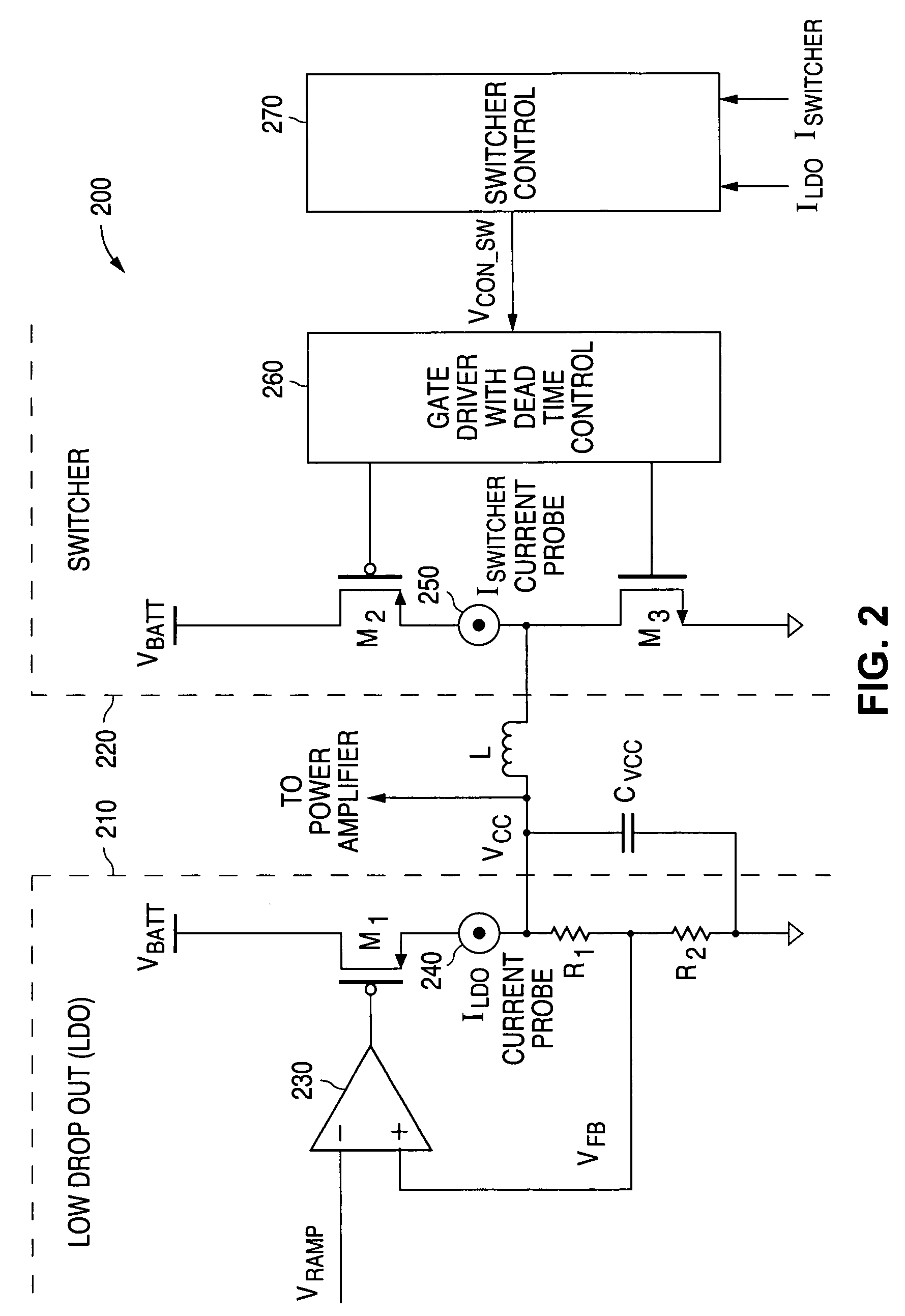 System and method for providing a highly efficient wide bandwidth power supply for a power amplifier