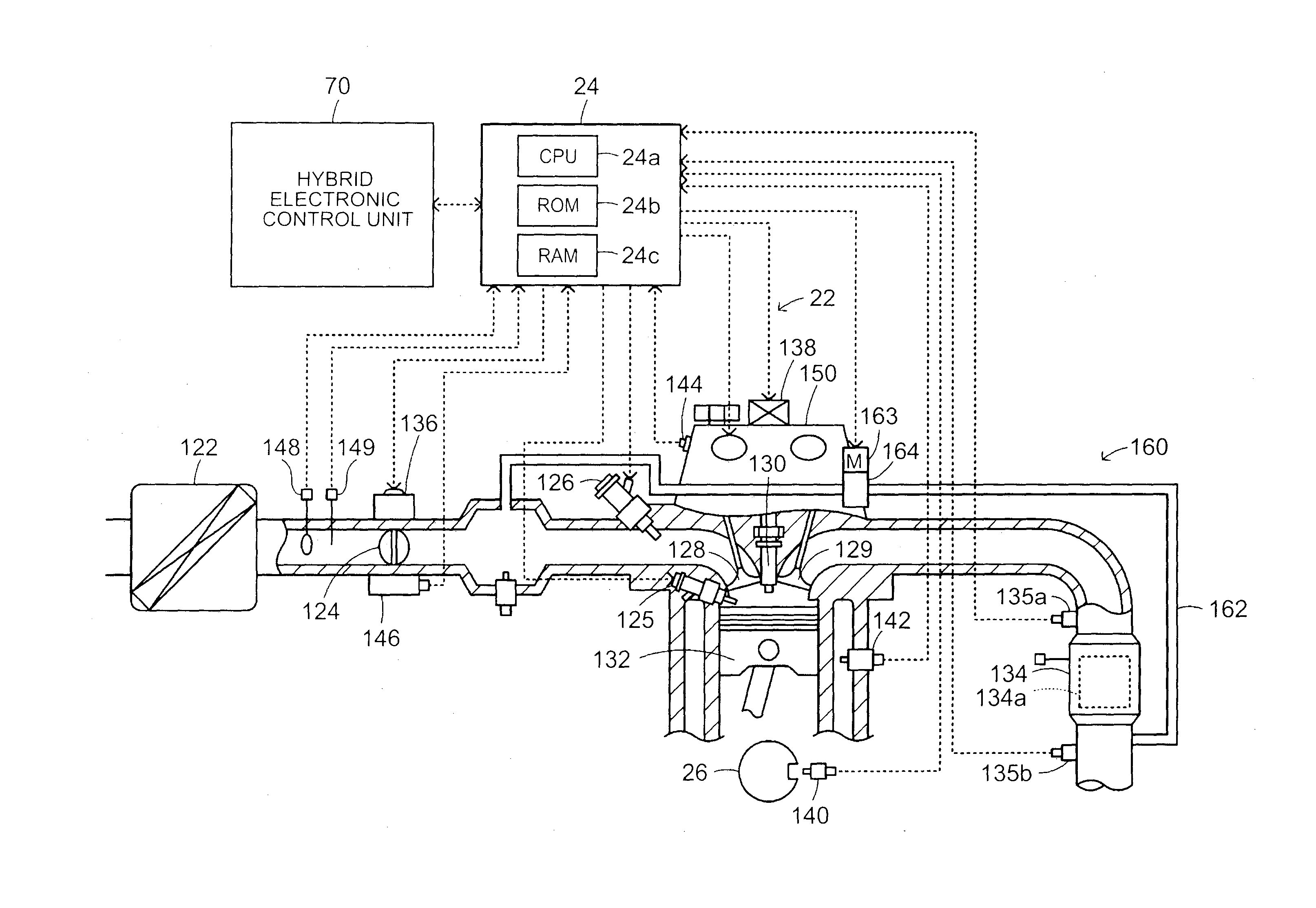 Internal combustion engine control for a hybrid vehicle