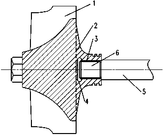 Method for connecting titanium aluminum turbine and steel shaft