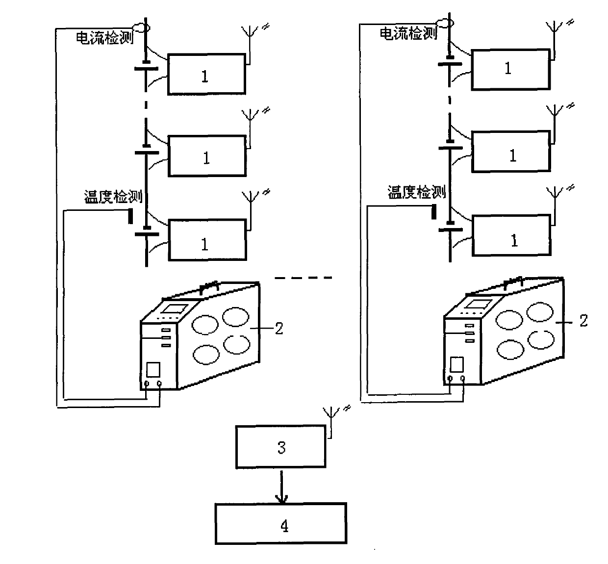 Remote measuring system of storage batteries