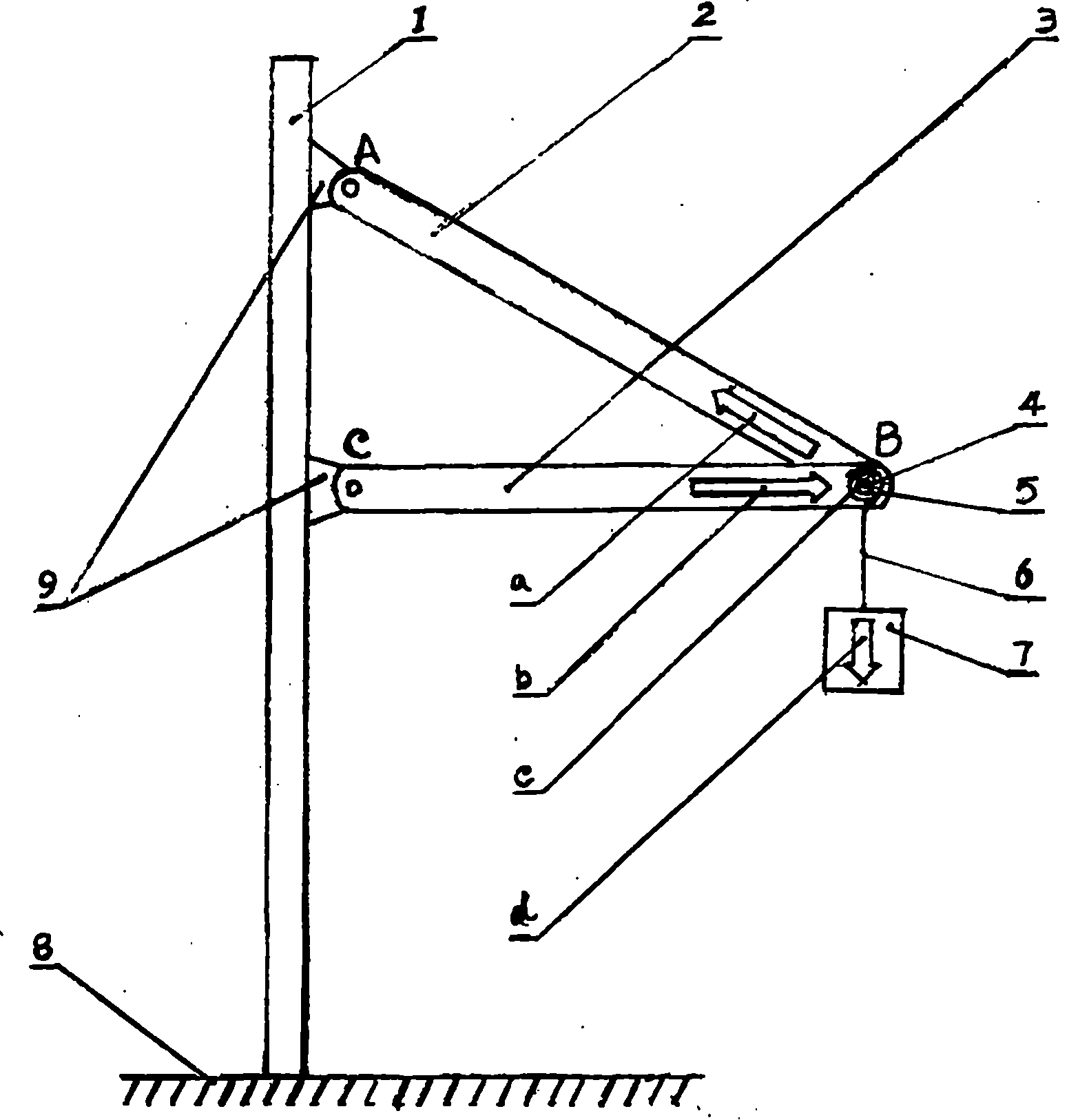 Demonstration apparatus for triangular component force bearing analysis