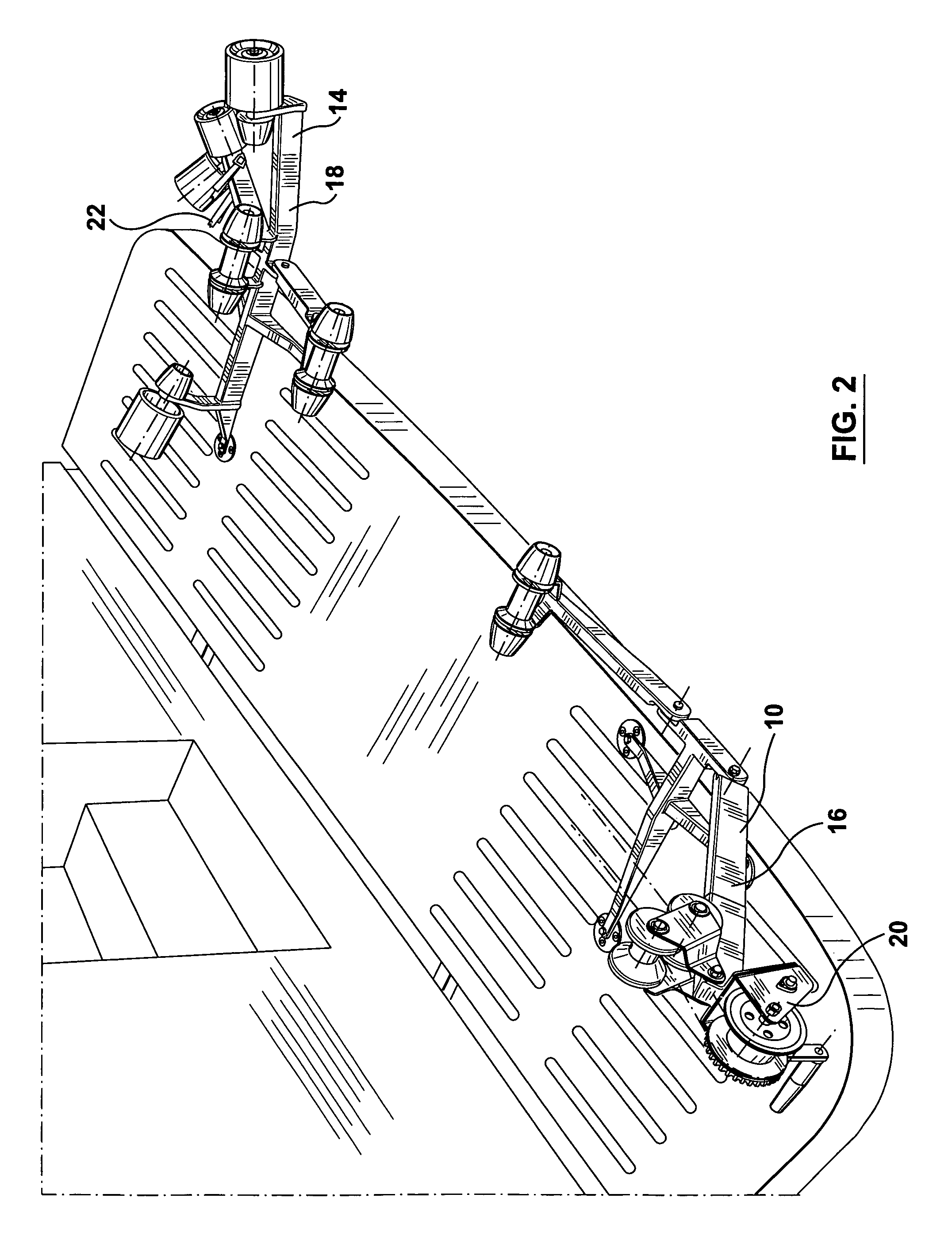 Support assembly for loading and securing a tender