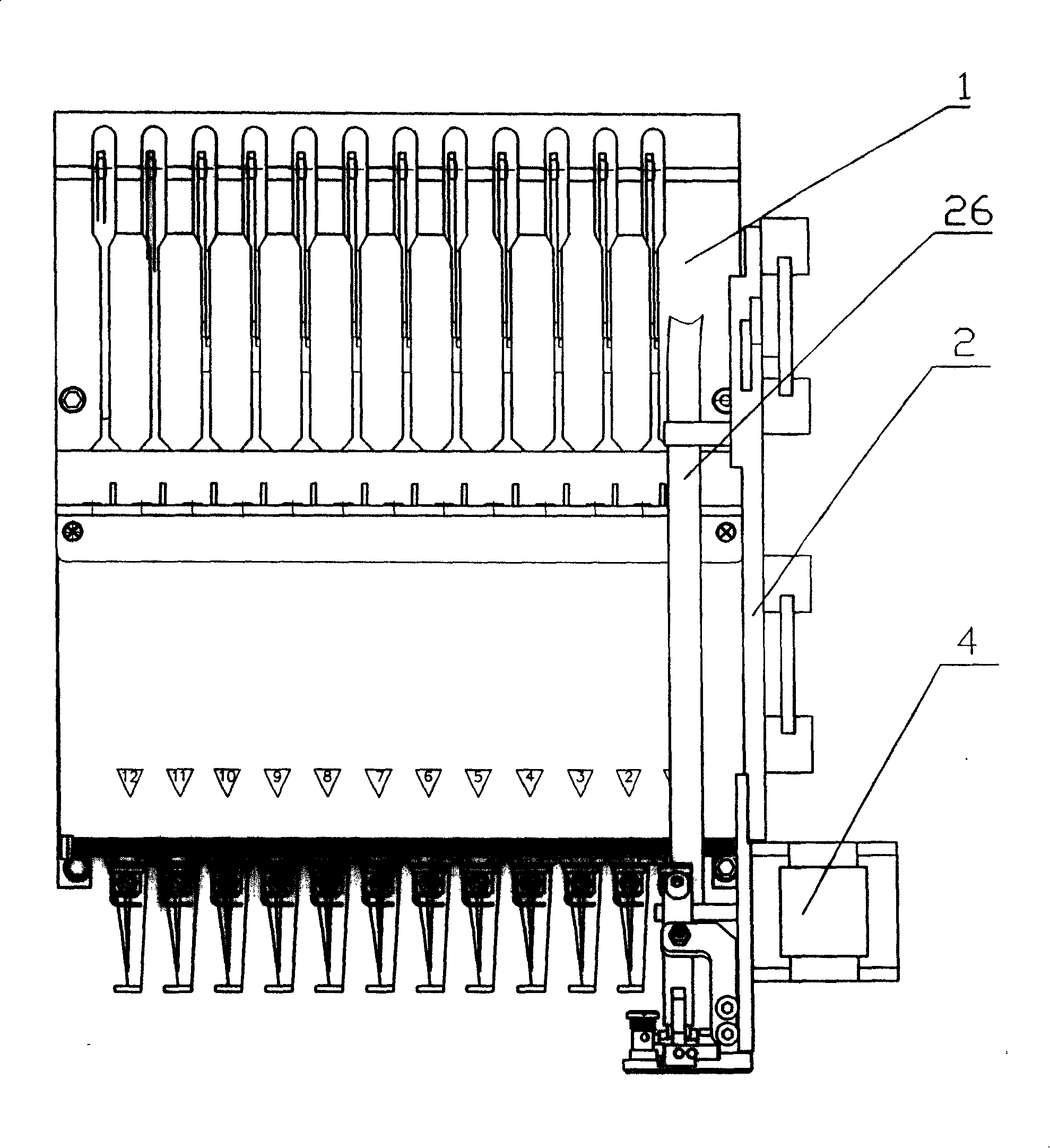 Bead embroidering mechanism for computer embroidering machine