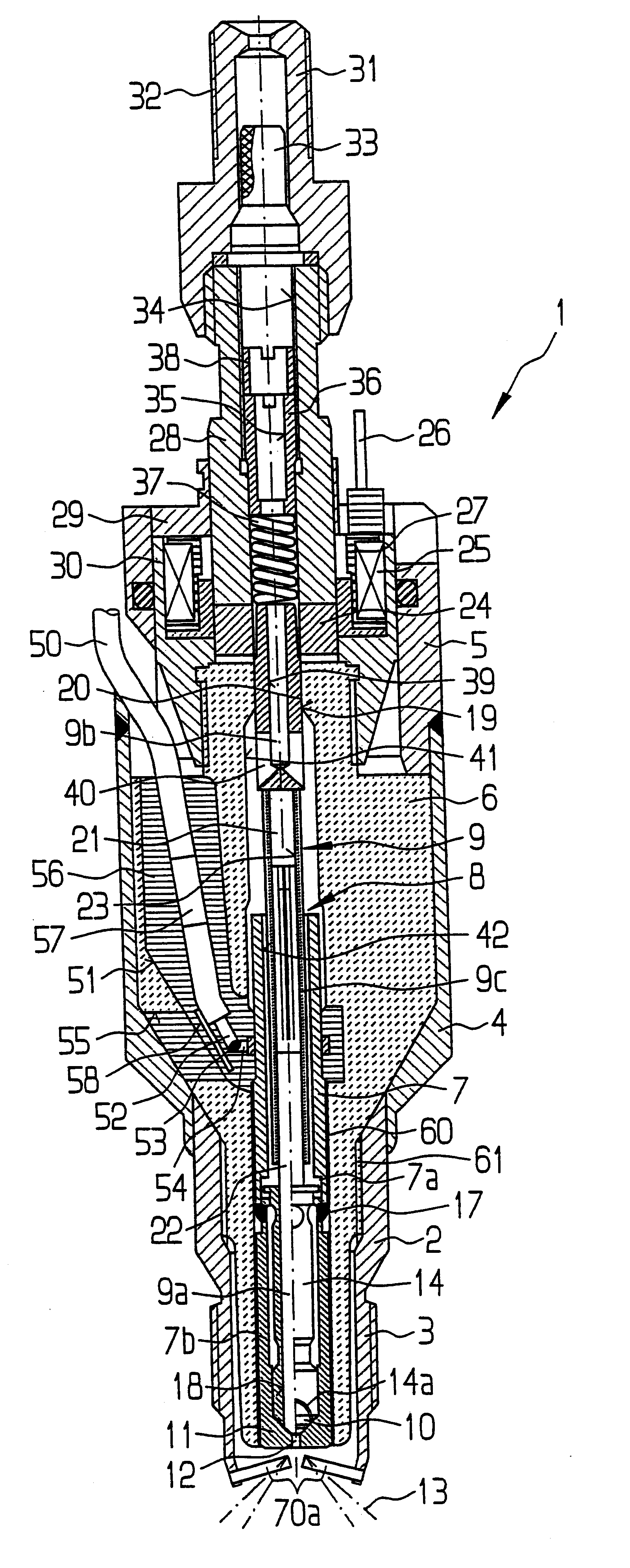Fuel injection valve with integrated spark plug