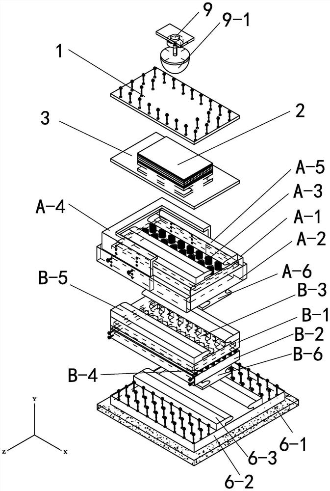 Impact test device and experimental method based on spatial motion sandwich plate structure